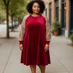 stassie mini dress burgundy Ever-Pretty Long Sleeve Glitter Sparkly Midi Dress with Pockets for Summer Formal Wedding Guests & Holiday Parties main image 1